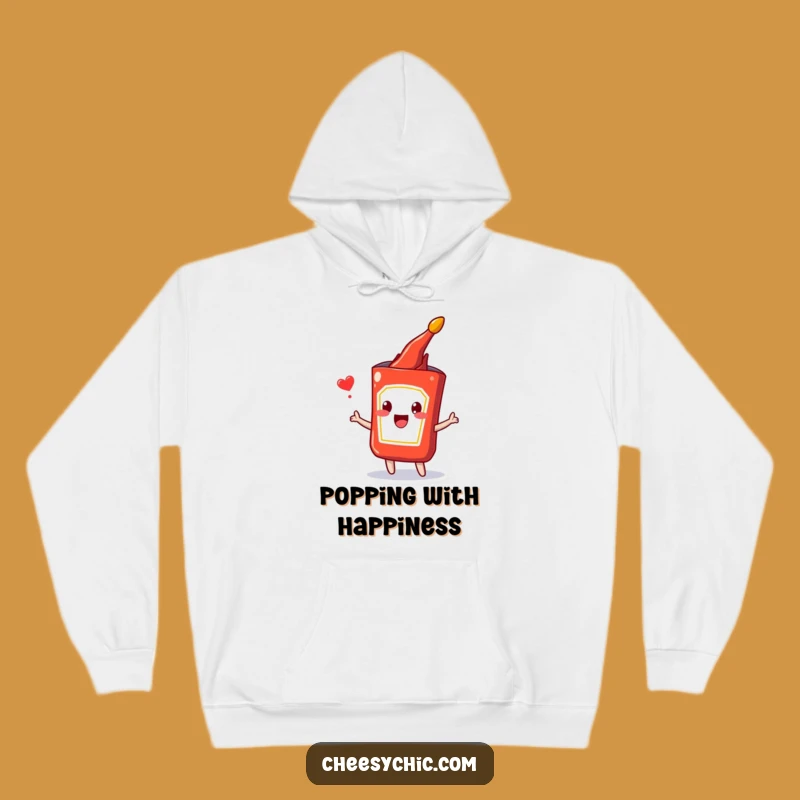 Cozy Funny Ketchup Burst Hoodie: Happy Packet Popping Comfort, Perfect Funny Gift