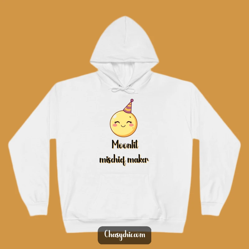 Cozy Funny Moon Party Hat Hoodie - Snuggle Up with Celestial Merriment