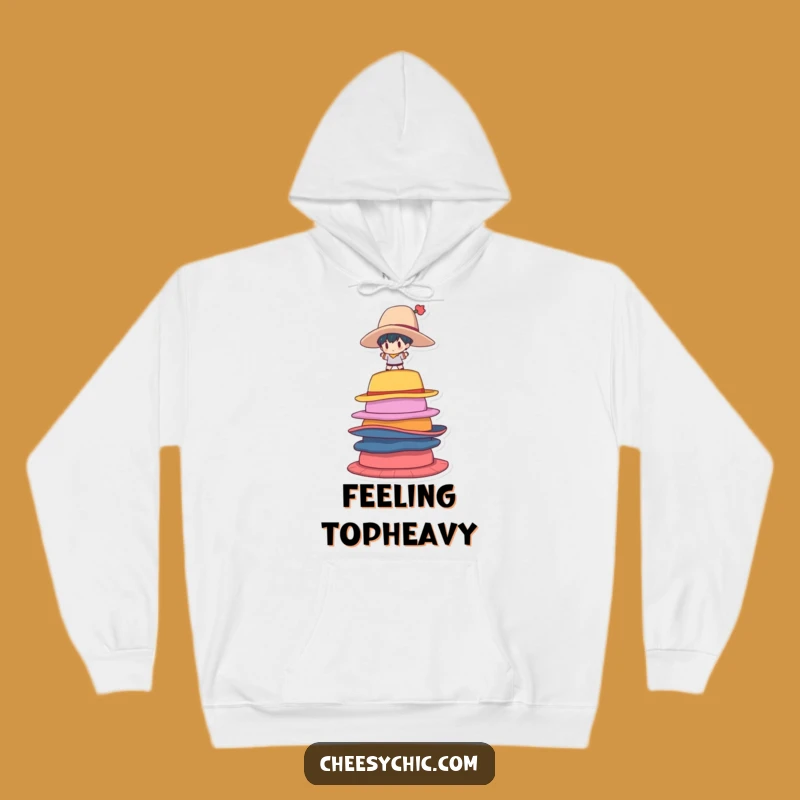 Funny Cozy Hoodie: Hat Stack Balancer Character - Great Funny Gift