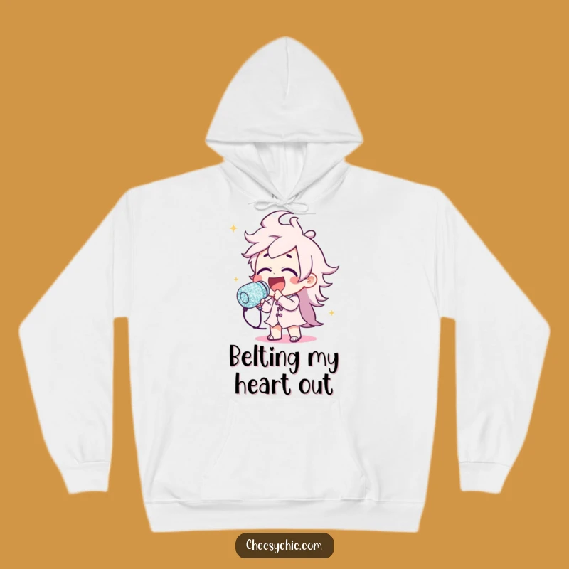 Funny Glitter Mic Singer Hoodie - Cozy, Hilarious Warmth for Aspiring Pop Stars