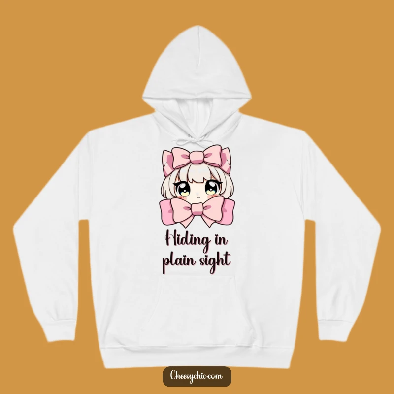 Funny Peeking Bow Hoodie - Cozy, Hilarious Comfort for the Playfully Curious
