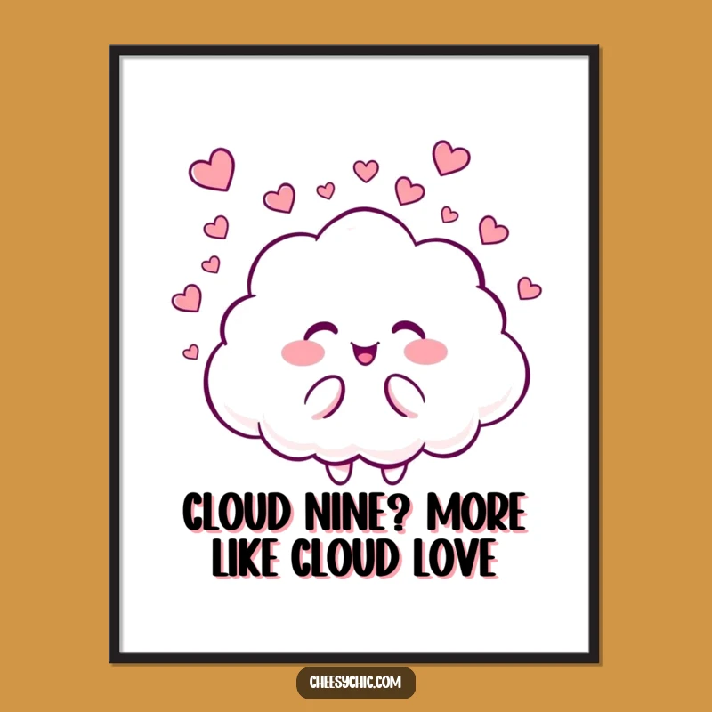 Free Printable Cloud Wall Art: Funny Heart Rain Downloadable Decor for a Whimsical Room