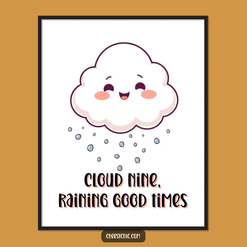 Free Printable Cloud Wall Art - Juggling Droplets Downloadable Decor