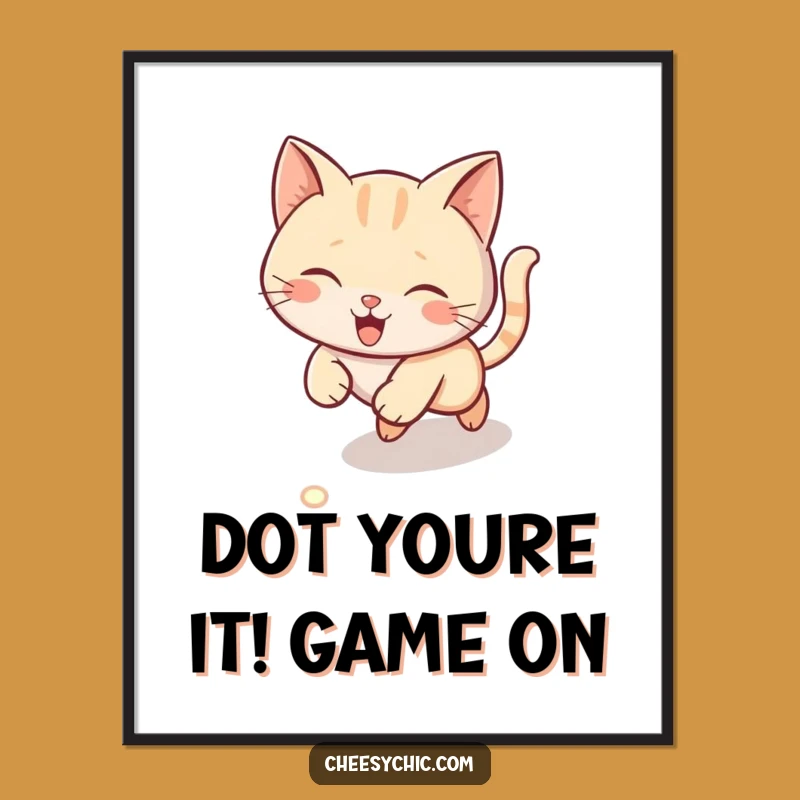 Free Printable Wall Art: Laser Cat Chase, Funny Downloadable Decor