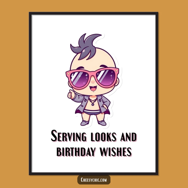 Free Printable Wall Art: Funny Confident Character, Sparkly Sunglasses, Cool Decor