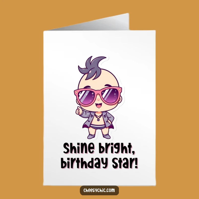 Free Printable Birthday Card: Funny Confident Character, Sparkly Sunglasses, Downloadable Gift