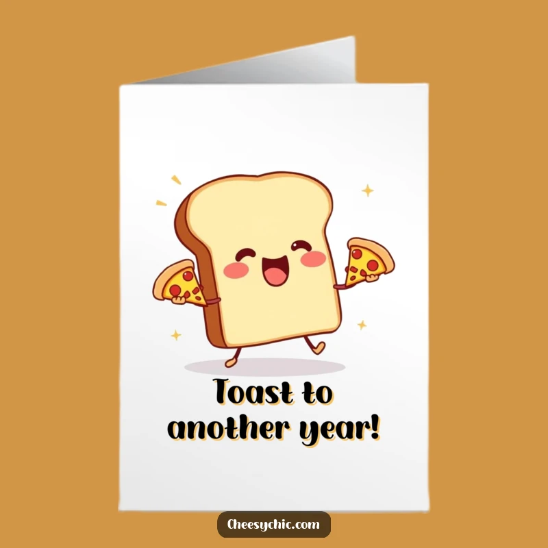 Free Printable Birthday Card: Juggling Toast! Funny Foodie Card - Hilarious Downloadable Gift