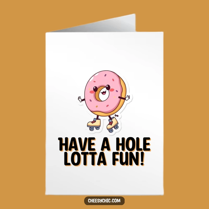 Free Printable Birthday Card: Roller Skating Donut! Funny Sweet Card - Hilarious Downloadable Gift