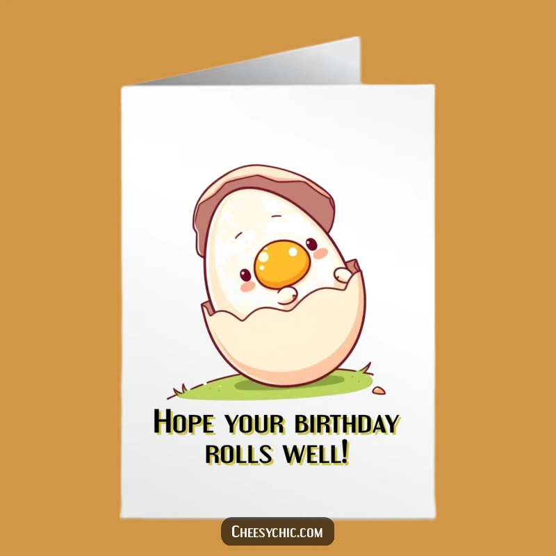 Free Printable Birthday Card: Rolling Egg Funny Downloadable Gift