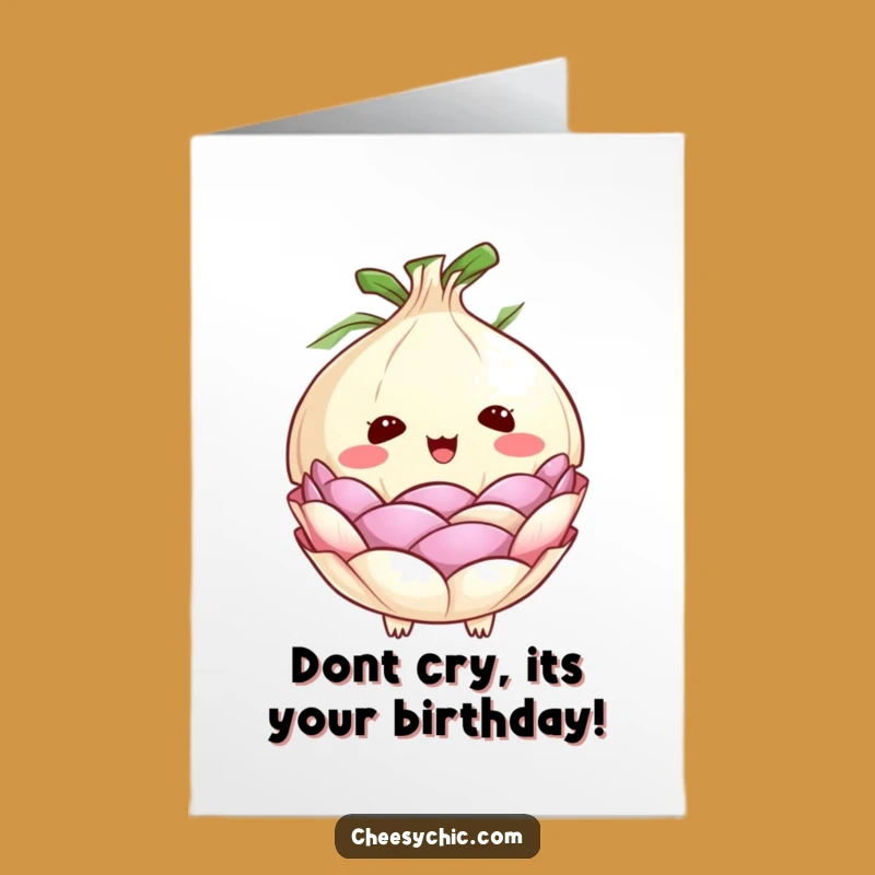 Free Printable Funny Birthday Card: Surprised Onion Layers Surprise Downloadable
