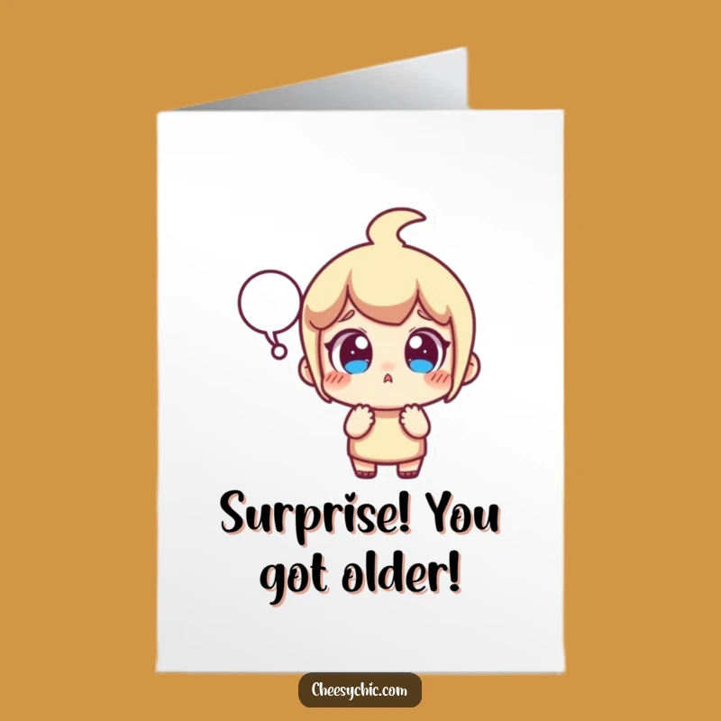 Funny Free Printable Birthday Card: Surprised Character Surprise Downloadable Gift