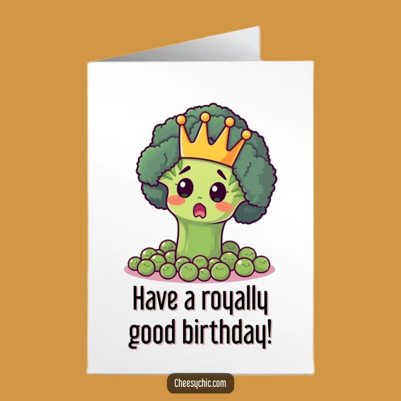 Royal Free Printable Birthday Card: Broccoli King LOL Downloadable Gift
