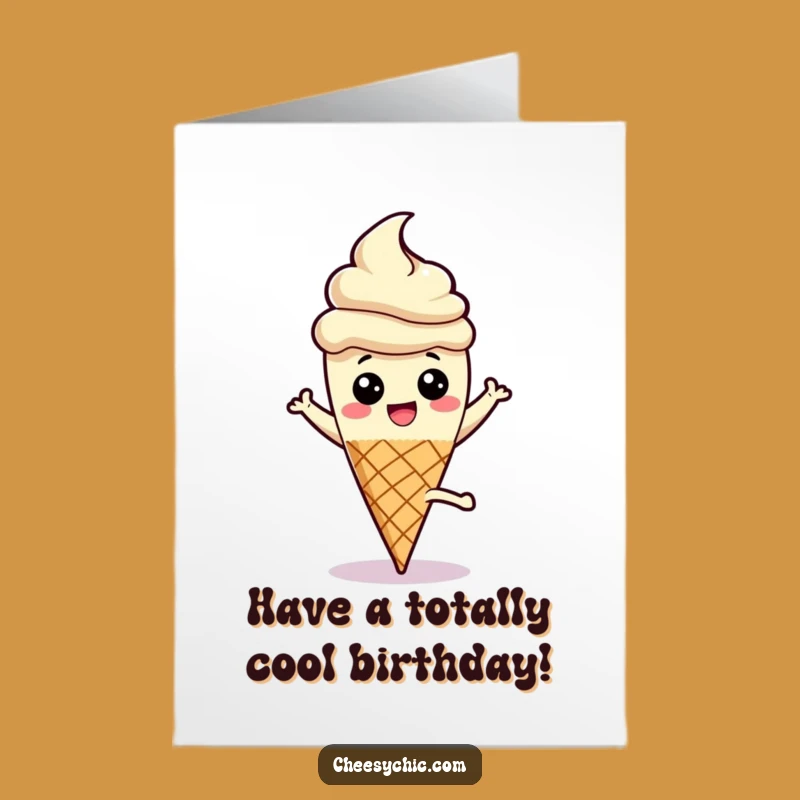 Free Printable Ice Cream Birthday Card: Funny Cartwheel Downloadable Treat for Celebration