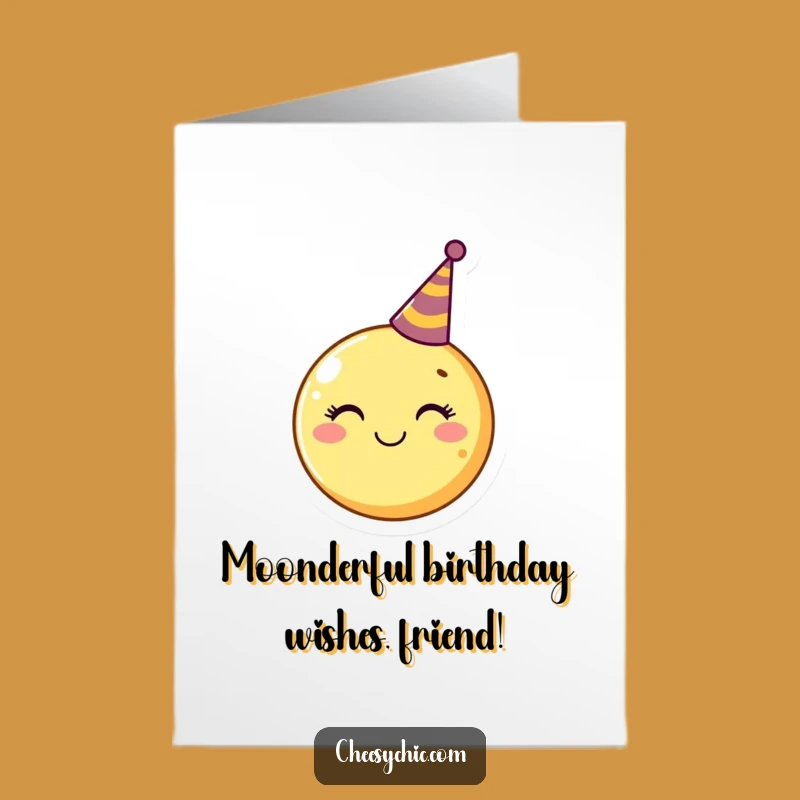 Free Printable Birthday Moon Card - Funny Downloadable Lunar Party Hat Gift