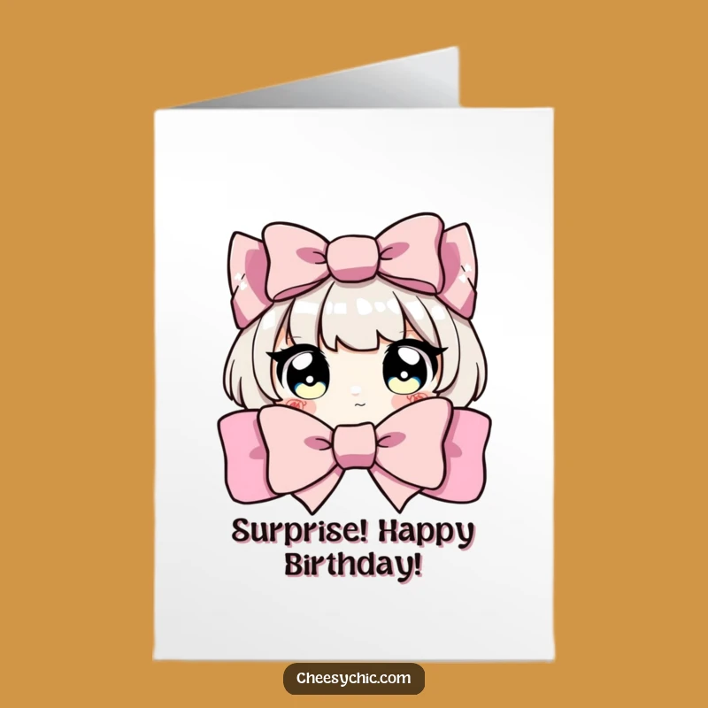 Free Printable Birthday Card: Surprise! Funny Peeking Character Downloadable Gift