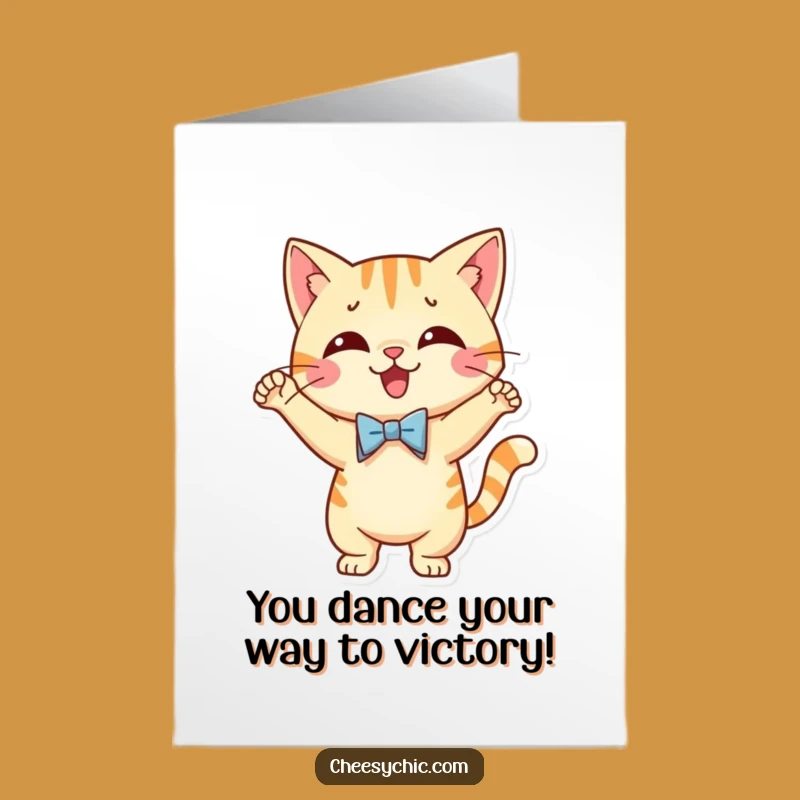 Free Printable Dancing Cat Congrats Card: Celebration Shuffle - Downloadable Fun Gift