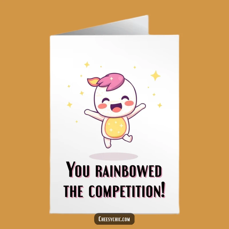 Free Printable Rainbow Congratulations Card: Funny Joyful Bounce Downloadable for Big Wins