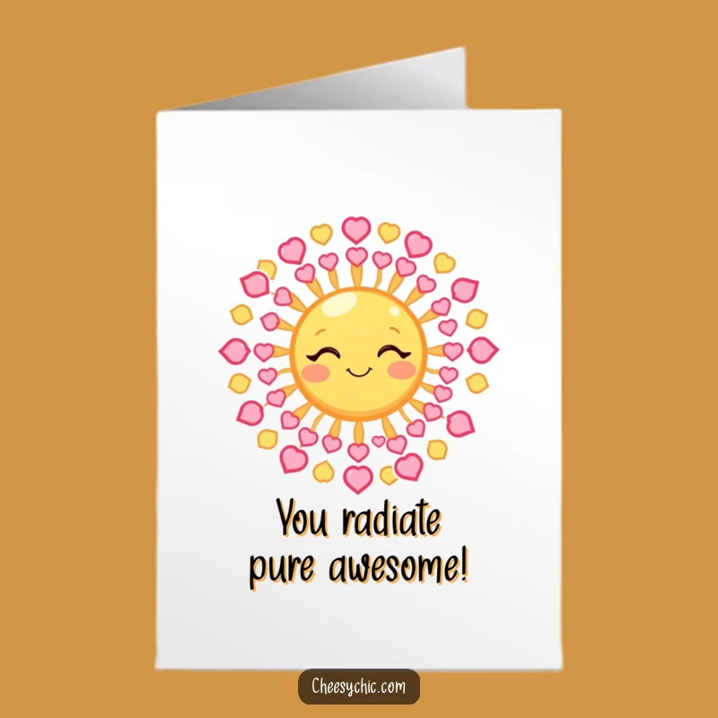 Free Printable Sun Congrats Card - Winking Hearts Rays Downloadable Gift