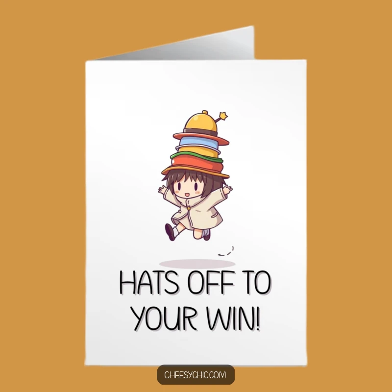 Free Printable Congrats Card: Funny Hat Skipper Character Downloadable Gift