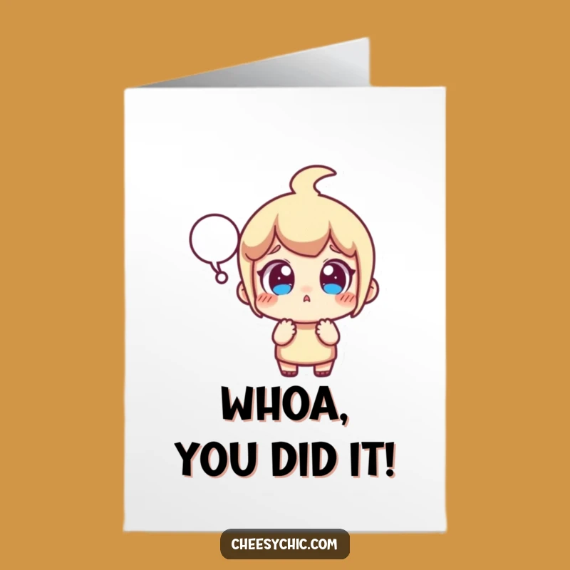 Free Printable Congrats Card: Shocked Character Celebration Downloadable Gift