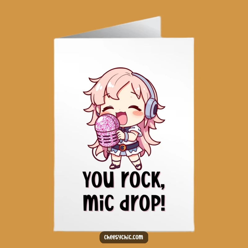 Showstopper Free Printable Congrats Card: Glitter Mic, Print at Home