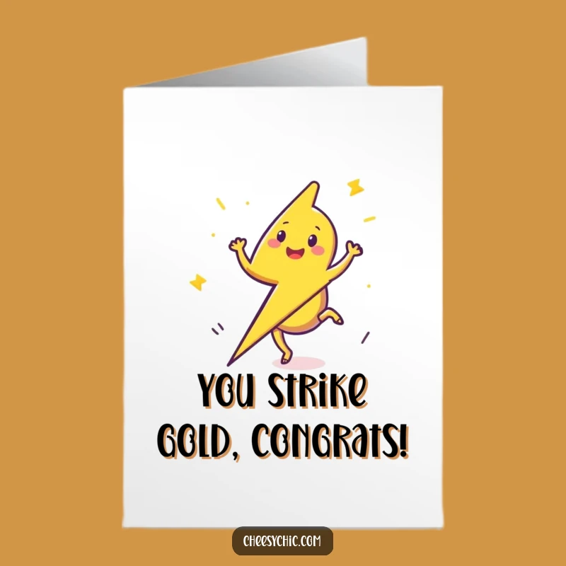 Free Printable Lightning Congrats Card - Energetic Cartwheel Bolt Downloadable Gift