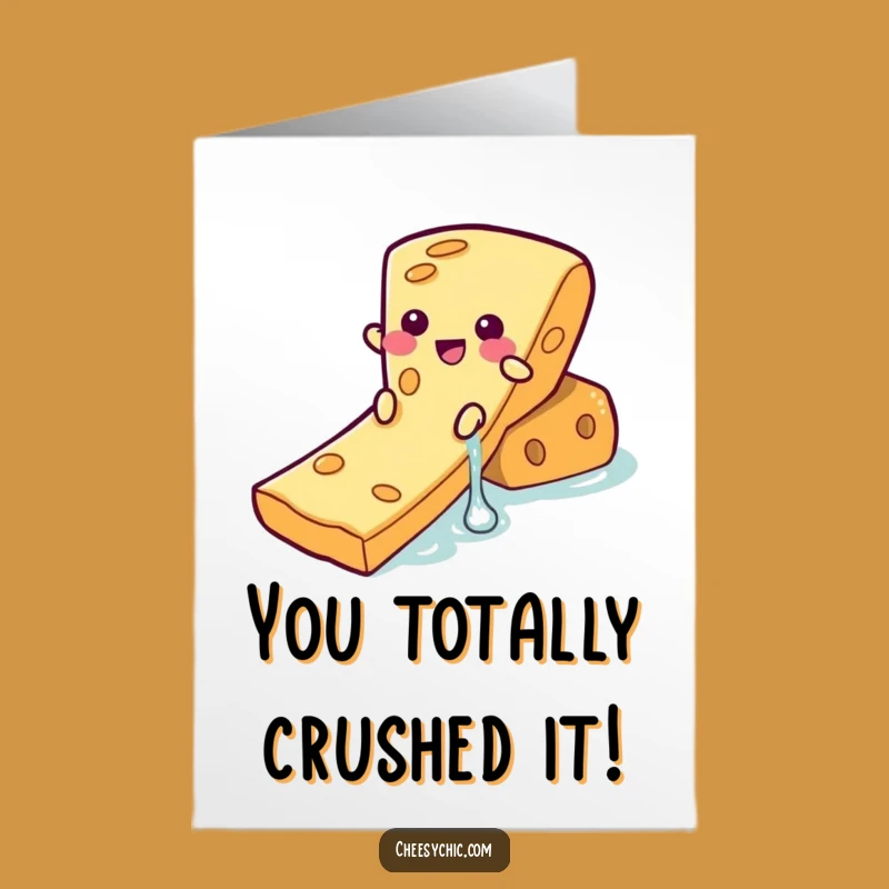 Free Printable Funny Cheese Congratulations Card: Sliding into Success Downloadable Gift