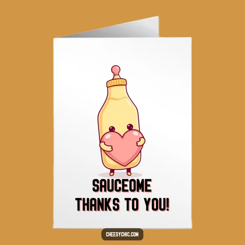 Free Printable Thank You Card: Adorable Condiment Bottle Heart Gift Downloadable
