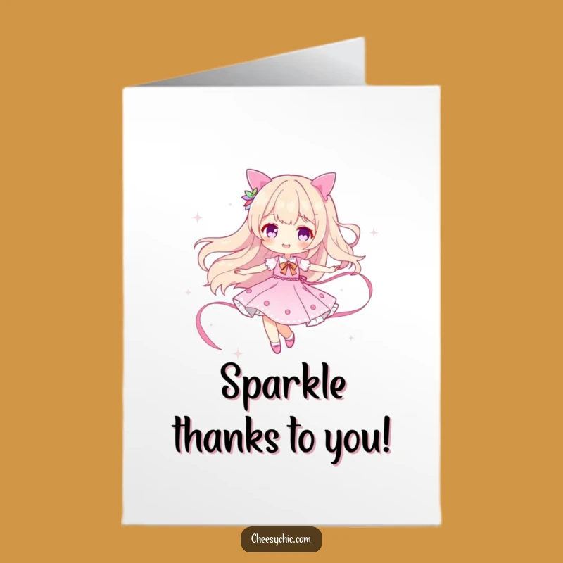 Free Printable Thank You Card: Sparkle Twirler Character Downloadable Gift