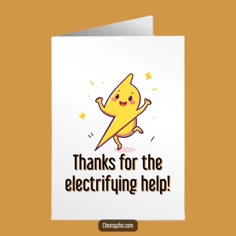 Free Printable Thank You Lightning Card - Energetic Cartwheel Bolt Downloadable Gift