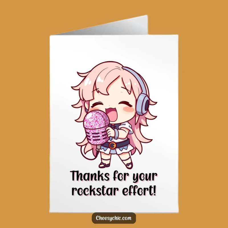 Rockstar Thanks Free Printable Card: Glitter Microphone, DIY Funny Gift