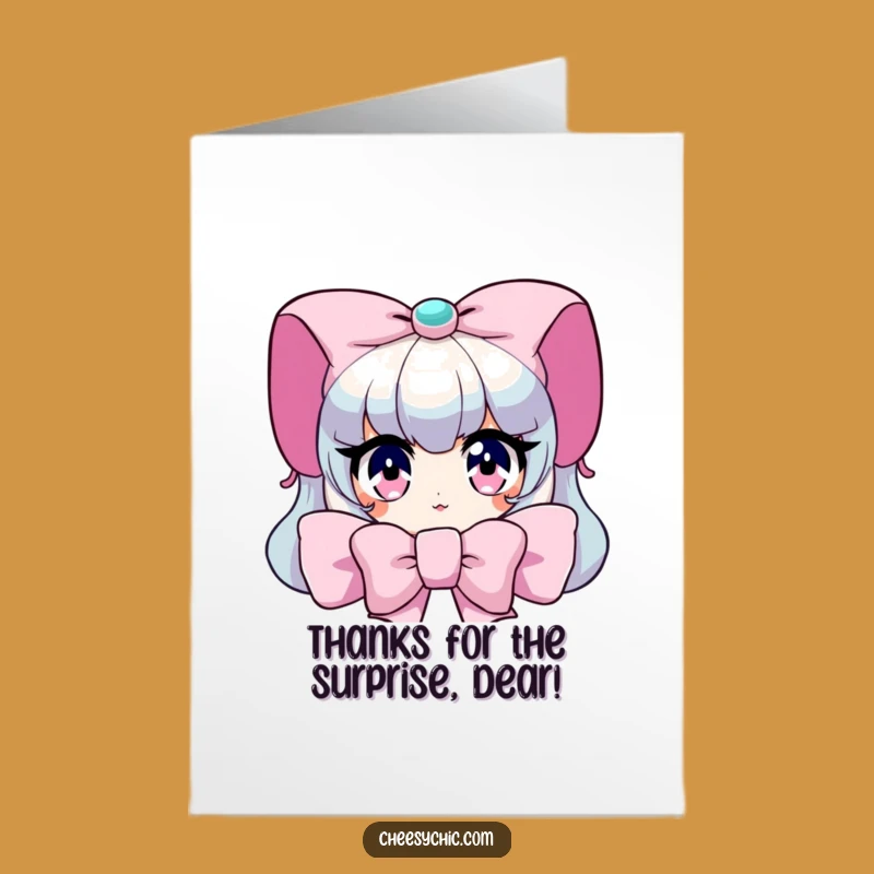 Secret Thanks Free Printable Card: Bow Peek, Print Today