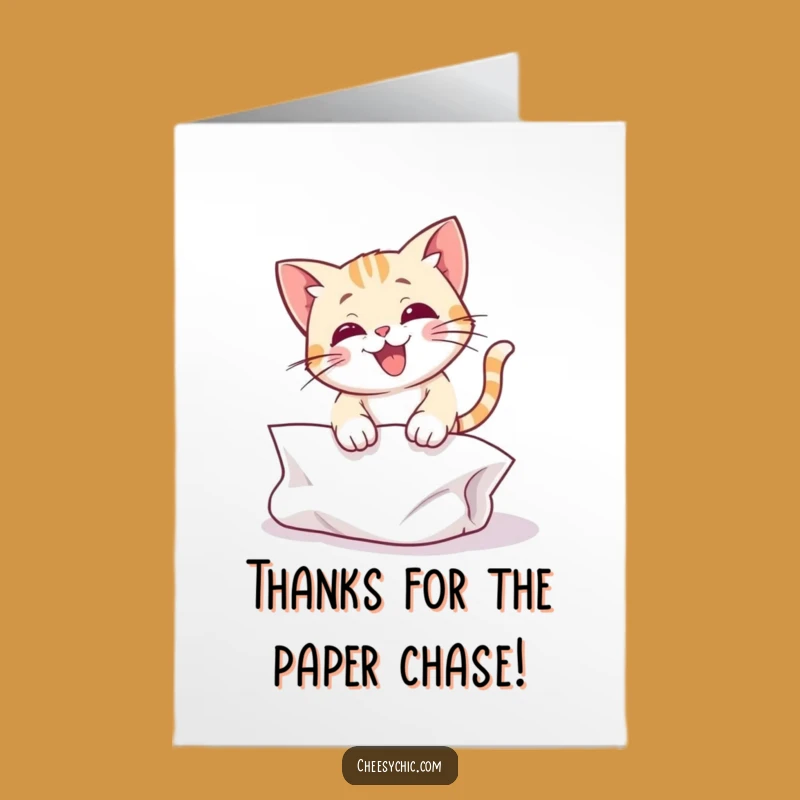 Free Printable Cat Thank You Card: Paper Pounce Gratitude - Downloadable Funny Gift
