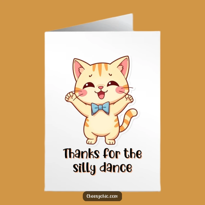 Free Printable Dancing Cat Thank You Card: Groovy Thanks - Downloadable Cute Gift