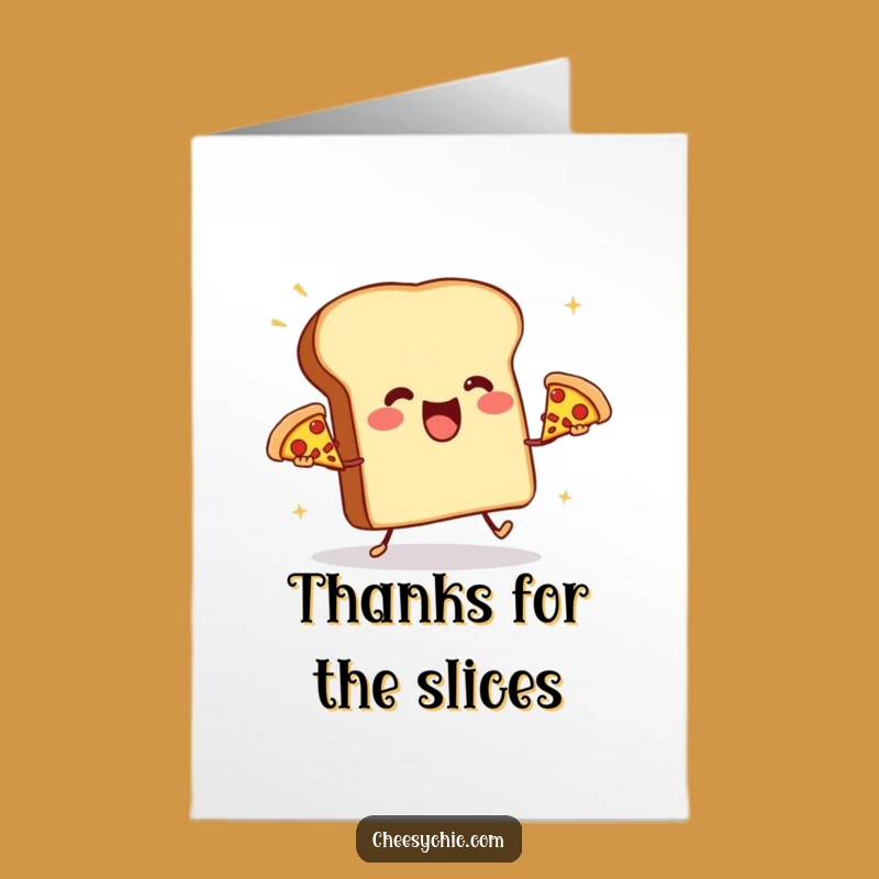 Free Printable Thank You Card: Juggling Toast Expressing Thanks - Funny Foodie Print at Home
