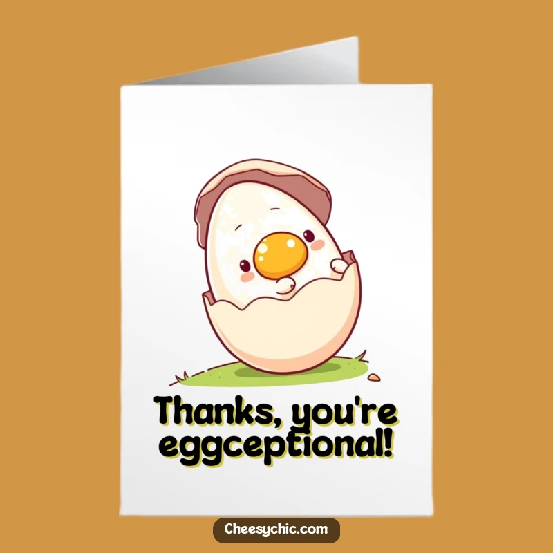 Free Printable Thank You Card: Rolling Egg Funny Downloadable Gift