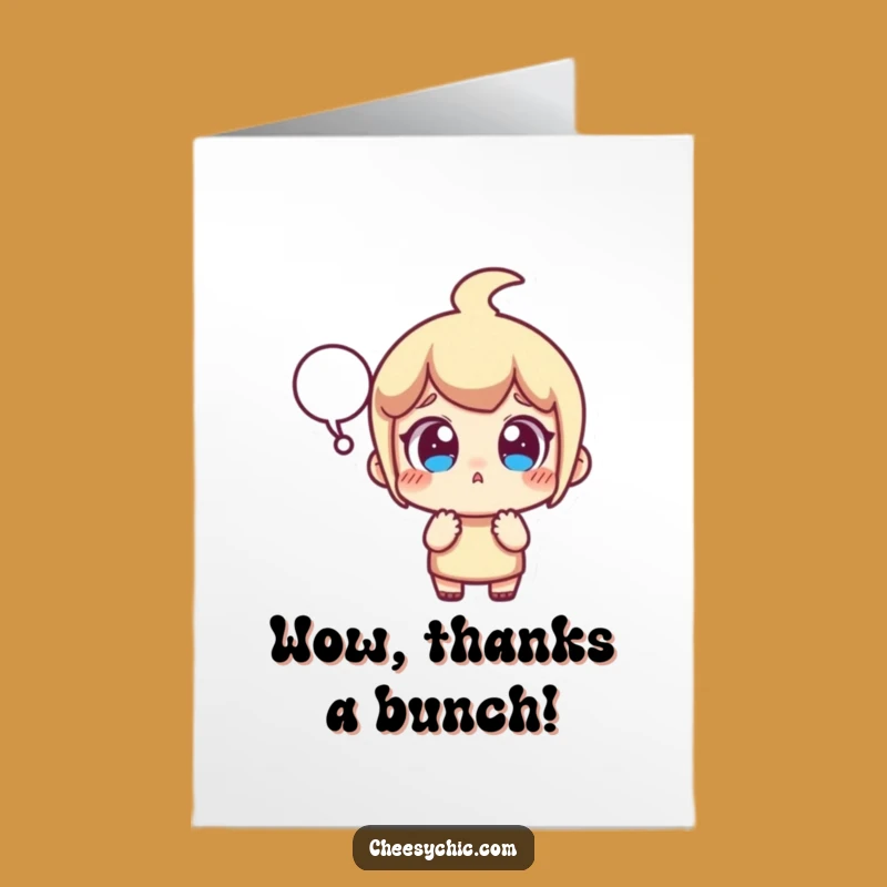 Free Printable Thank You Card: Surprised Character Gratitude Downloadable Gift