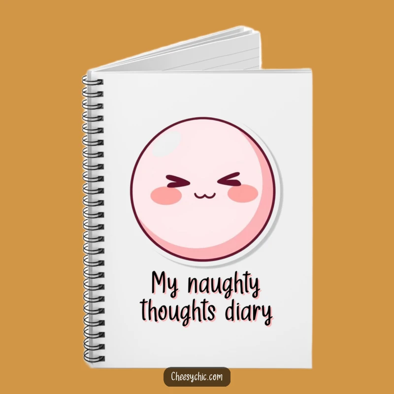Funny Mischievous Pink Character Notebook - Cheeky Winking Journal for Playful Notes