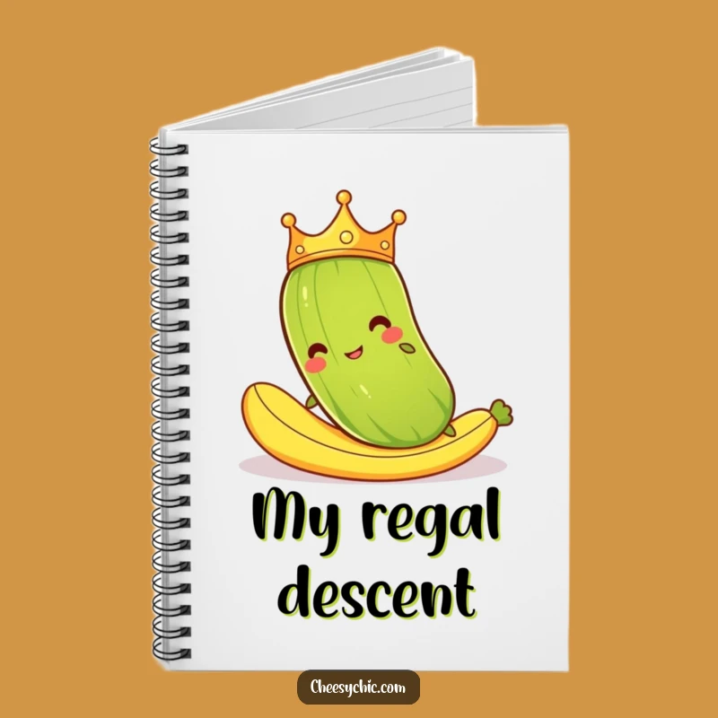 Funny Pickle Crown Slipping Notebook - Journal with Comical Banana Peel Cover