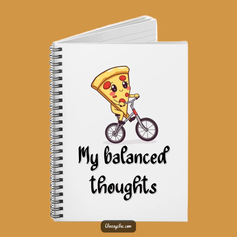 Funny Pizza Unicycle Notebook - Journal with Adorable Slice Cover