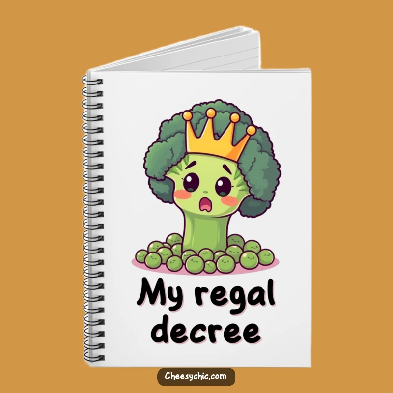 Funny Broccoli King Notebook - Royal Veggie Journal, Perfect Funny Gift for Notes