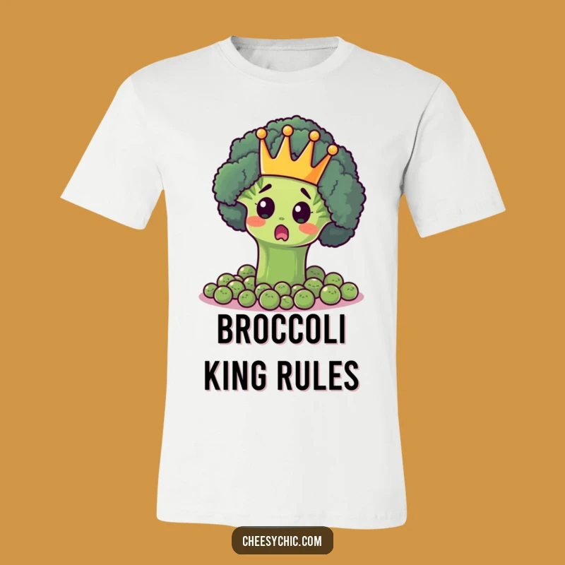 Funny Broccoli King T-Shirt - Royal Veggie Ruler Tee, Perfect Funny Gift for Kids