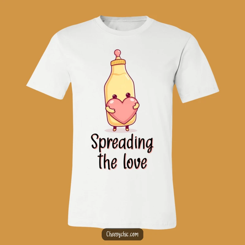 Funny Condiment Heart T-Shirt: Cute Smiling Bottle Spilling Love, Ideal Funny Gift