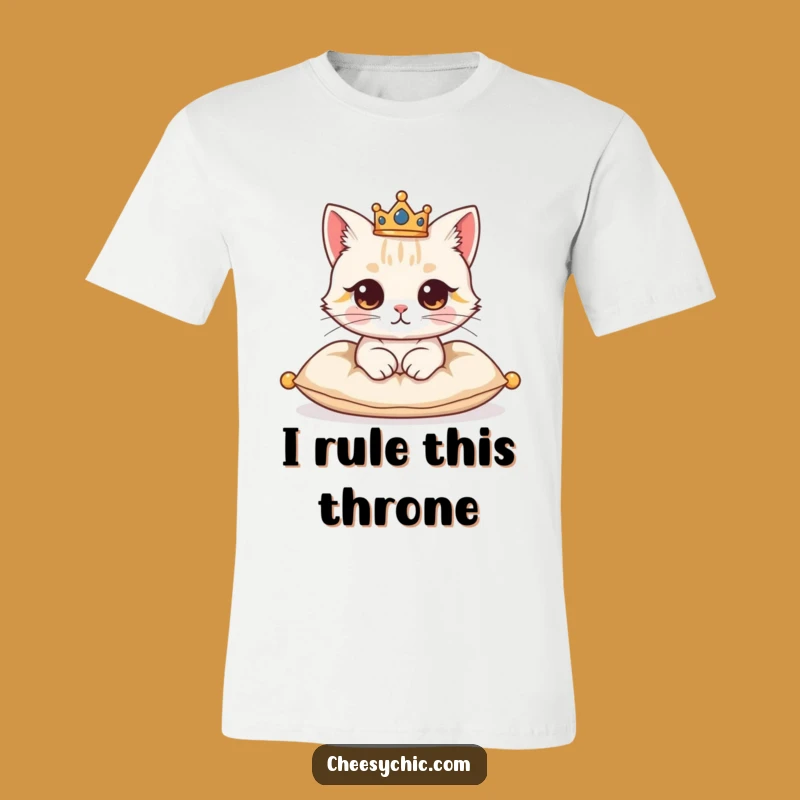 Funny Regal Cat Crown T-Shirt - Comical Royal Cat Apparel for Pawsome People