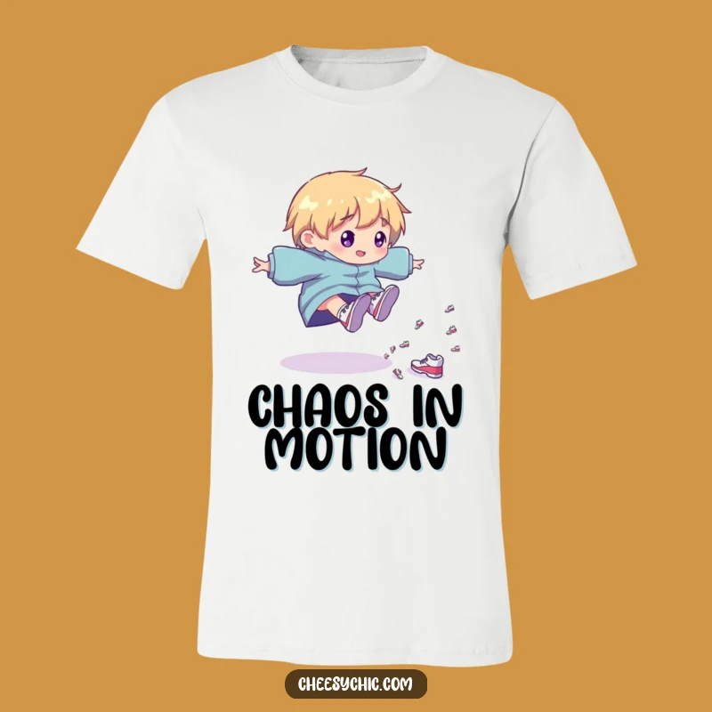 Funny Shoe Cascade T-Shirt: Playful Character Graphic Tee, Great Gift