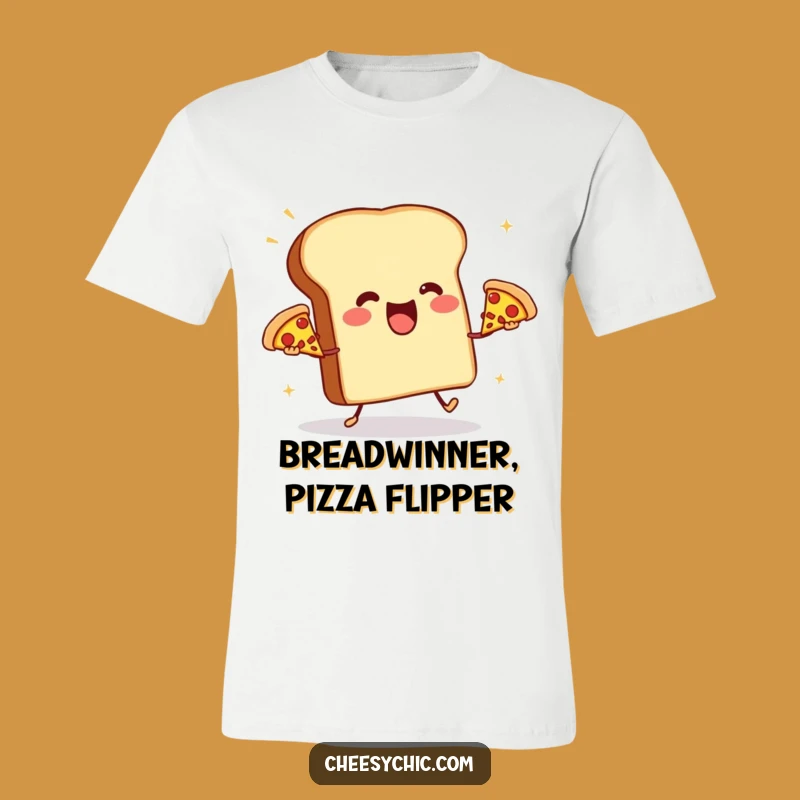 Funny Toast Juggling Pizzas T-Shirt - Comical Foodie Cartoon Tee