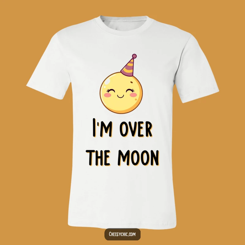 Funny Moon Party Hat T-Shirt - Wearable Celestial Joy for a Hilarious Time