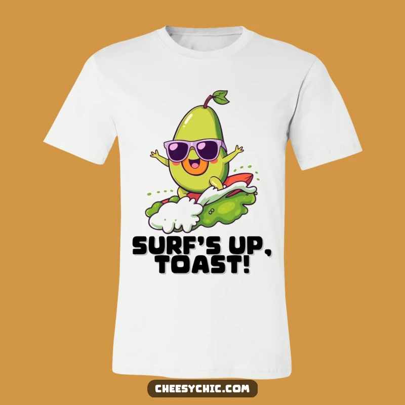 Funny Surfing Avocado T-Shirt - Cool Shades & Guac Wave Tee, Perfect Funny Gift