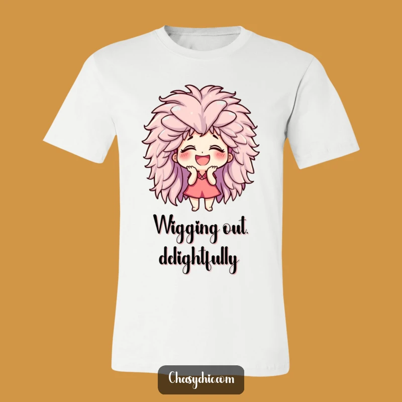 Funny Giggling Wig Character T-Shirt: Wear Your Uncontrollable Joy and Laughter