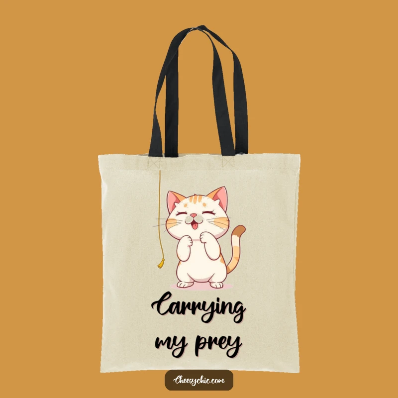 Funny Focused Cat Tote Bag - Carry Your Essentials with Feline Purpose